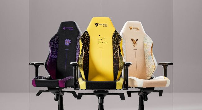 Secretlab présente des chaises Pikachu, Eevee et Gengar.