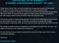 Karmine Corp a procédé à des changements au sein de l'équipe d'entraîneurs de son équipe de LEC.